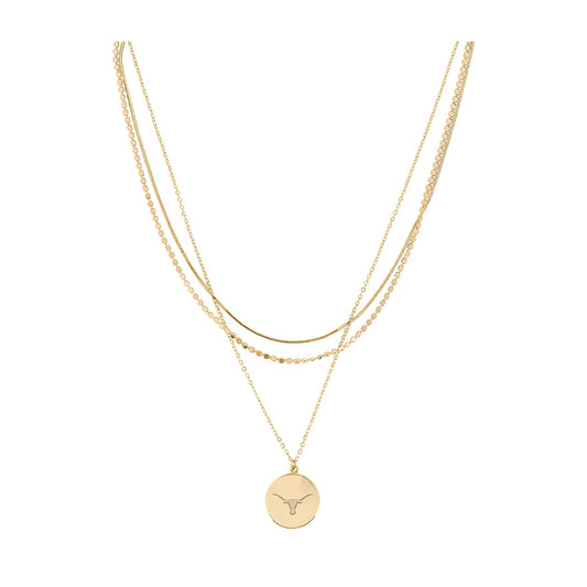 Texas Long Horns Grizzy Necklace