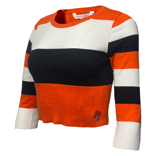 Oklahoma State Cowboys Crop Stripe Sweater