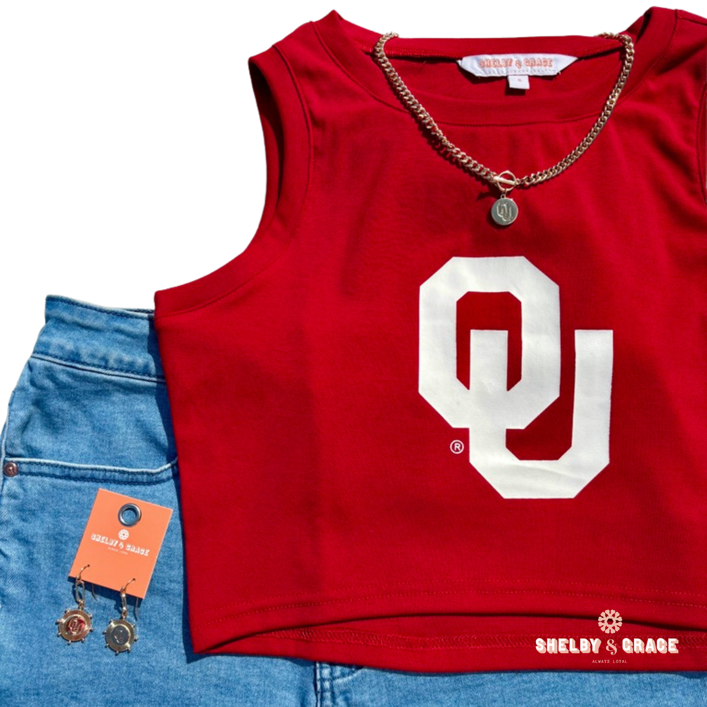 Oklahoma Sooners Zora Cropped Tank